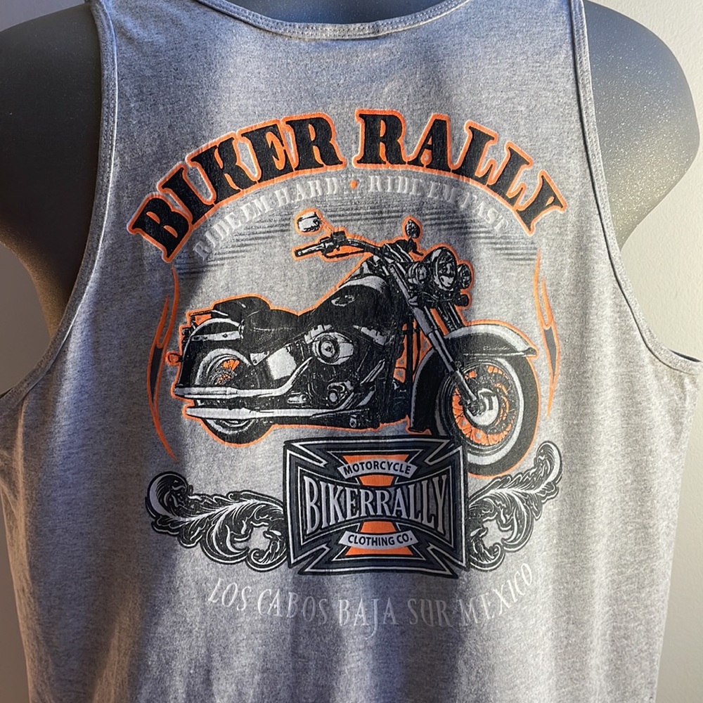 Grey Motorcycle Tank Top Size XL Biker Rally .
